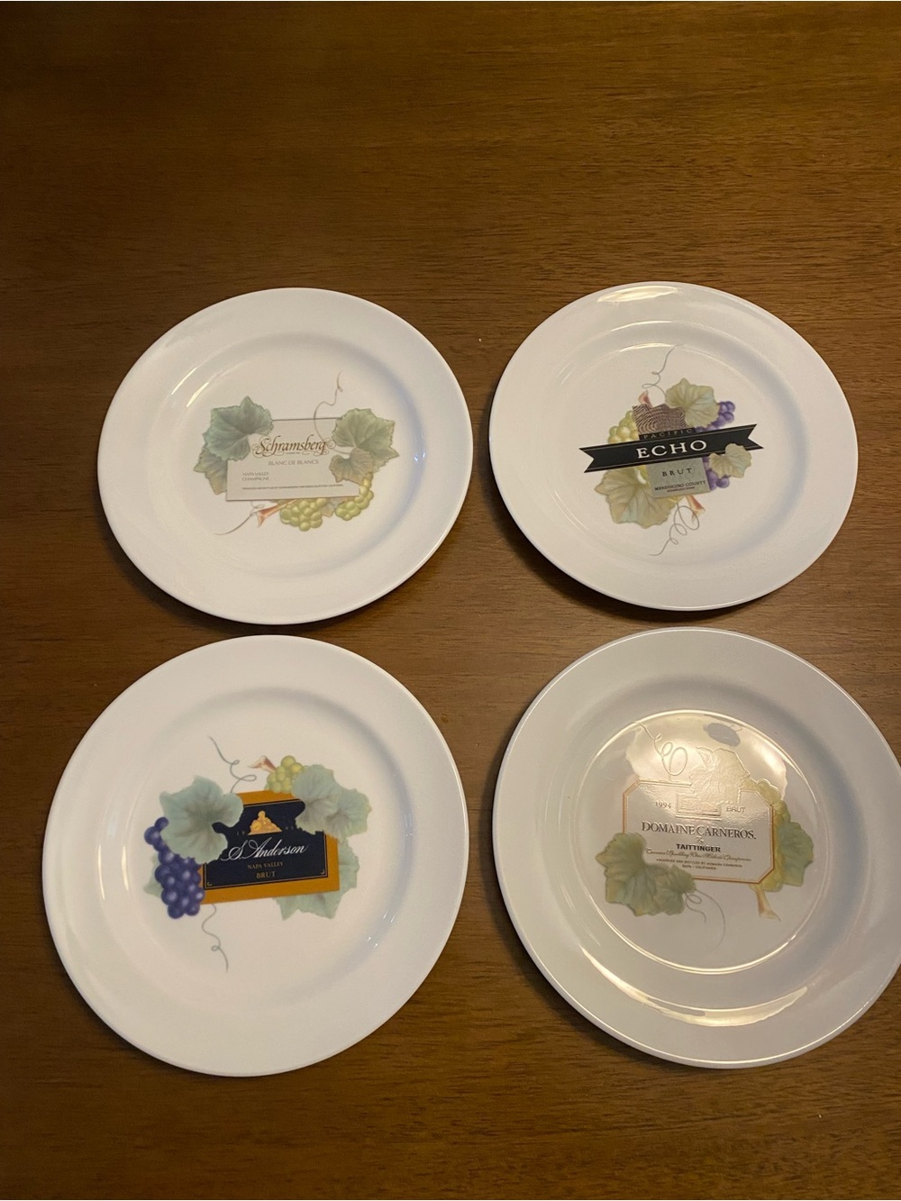 4 Wedgwood Grand Gourmet Vintage Vineyards Salad Plates Bone China England